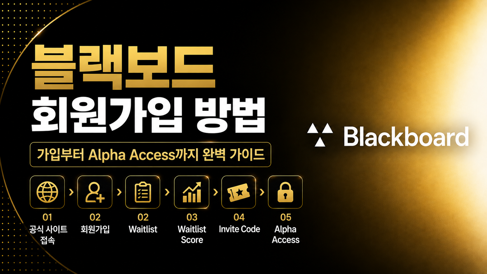 블랙보드 회원가입 Waitlist Alpha Access 방법