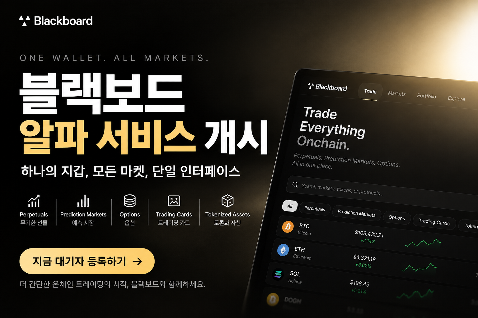 블랙보드 거래소 BLACKBOARD.FI 온체인 트레이딩 알파 서비스