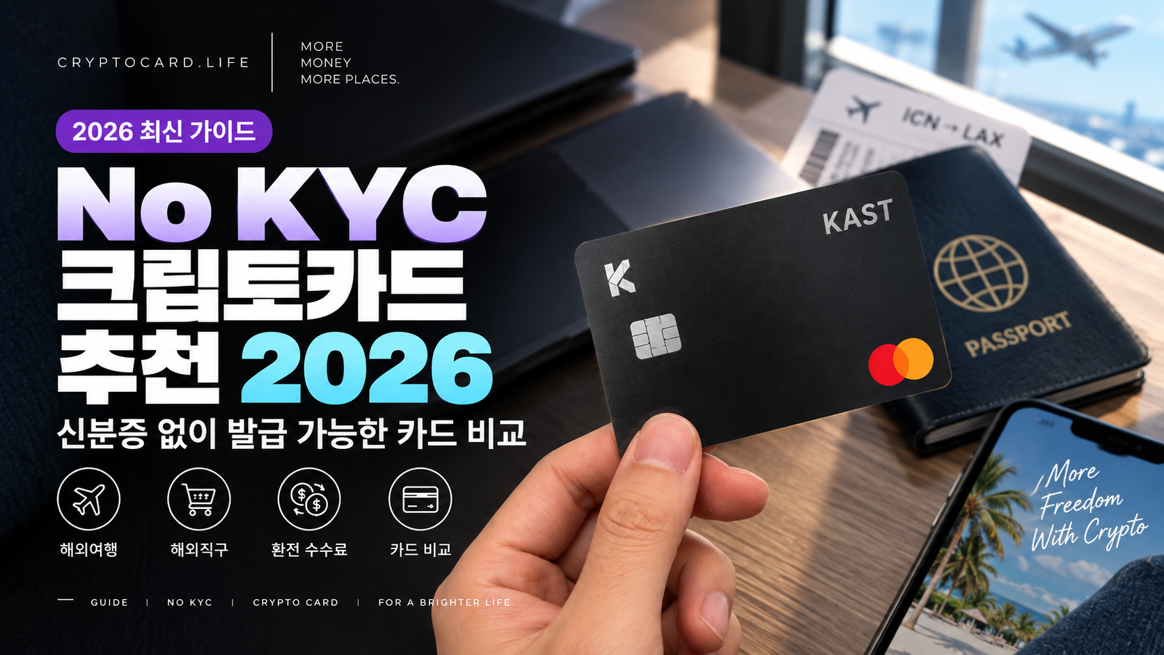 No KYC 크립토카드 추천 신분증 없이 발급 가능한 카드 2026